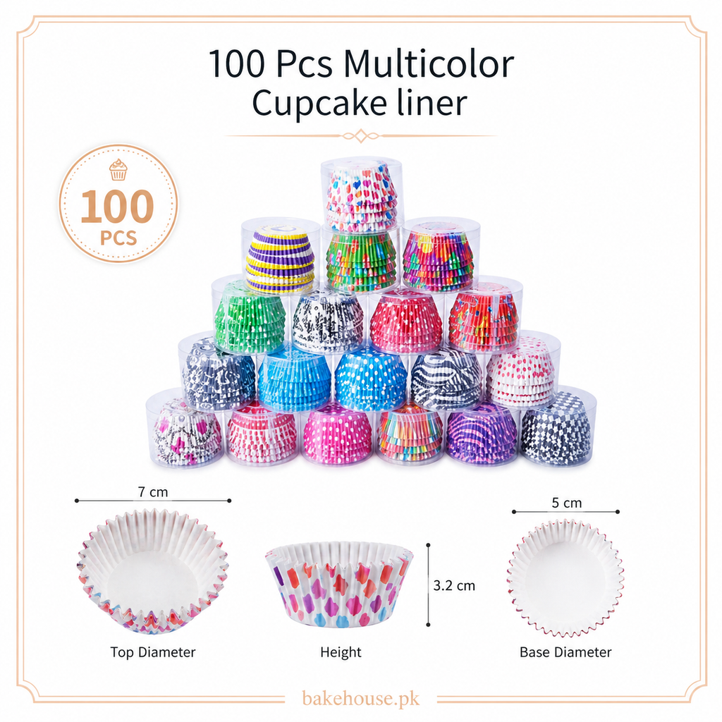 100 Pcs Multicolor Cupcake Liners
