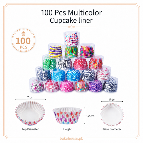 100 Pcs Multicolor Cupcake Liners