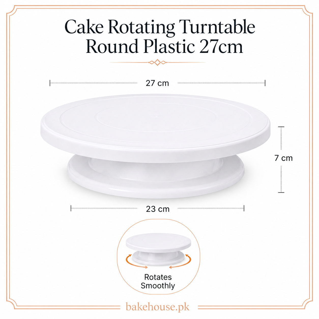 Plastic Cake Rotating Turntable 27cm