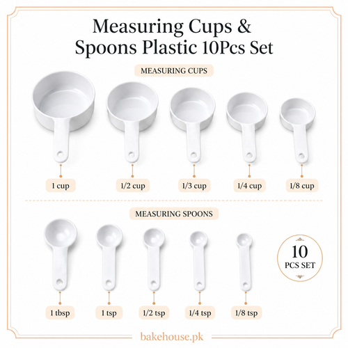 Colourful Measuring Cups & Spoons Set 10 Pcs